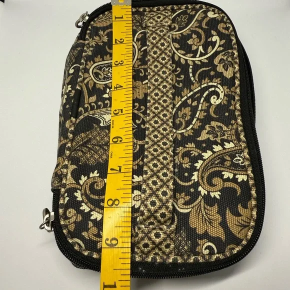 Vintage Fossil Black and Gold Patterned Cosmetics Case Bag - Picture 9 of 10